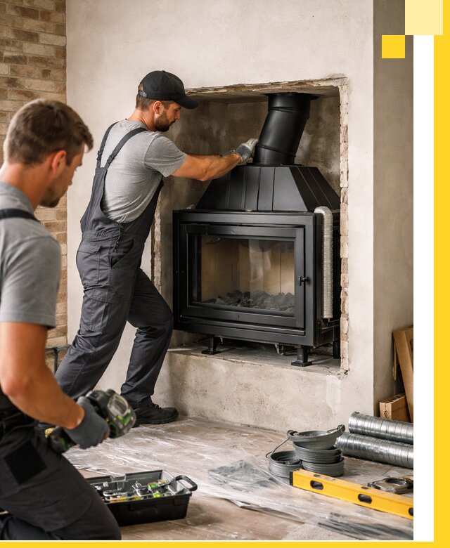 Установка каминных топок в Сальске: монтаж, подключение