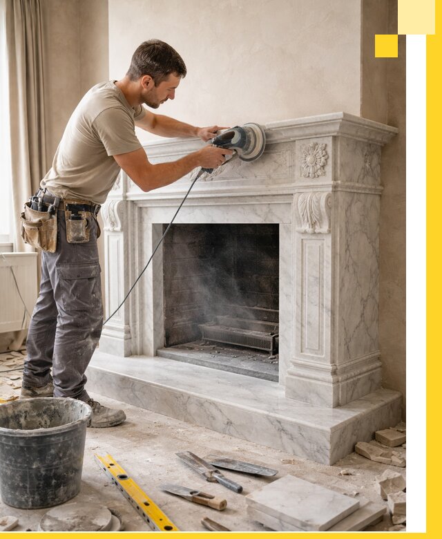 Изготовление и установка мраморных каминов в Сальске под ключ