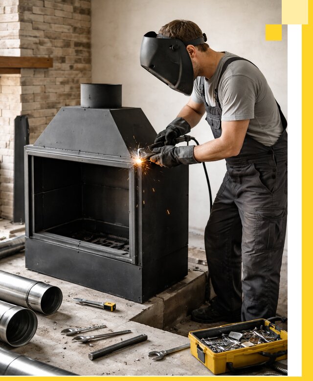 Продажа и установка металлических каминов в Сальске под ключ