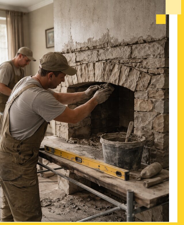 Изготовление каминов под ключ в Сальске, монтаж и отделка