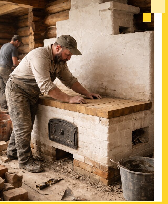 Проектирование и установка русской печи с лежанкой в Сальске