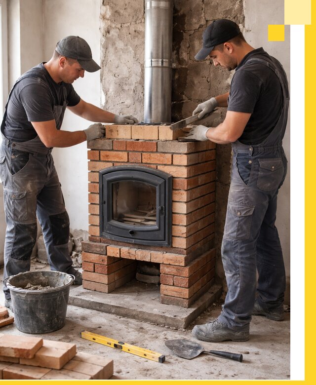 Монтаж печи камина под ключ в Сальске с гарантией и пусконаладкой