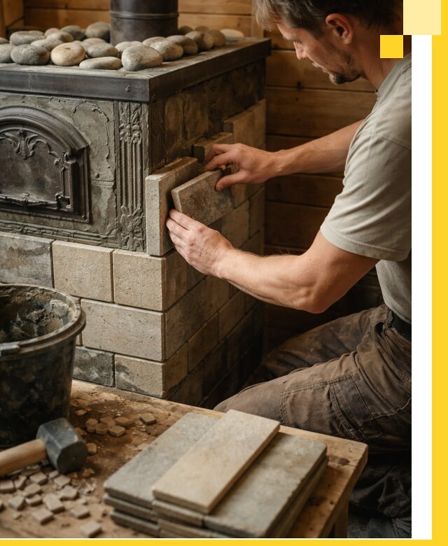 Облицовка банных печей в Сальске профессиональная отделка