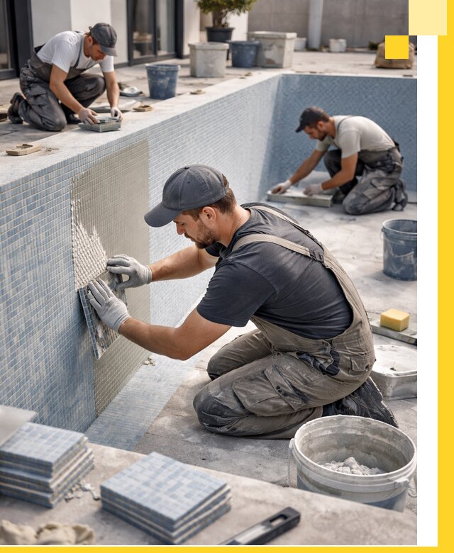 Облицовка бассейнов в Сальске плитка мозаика гидроизоляция