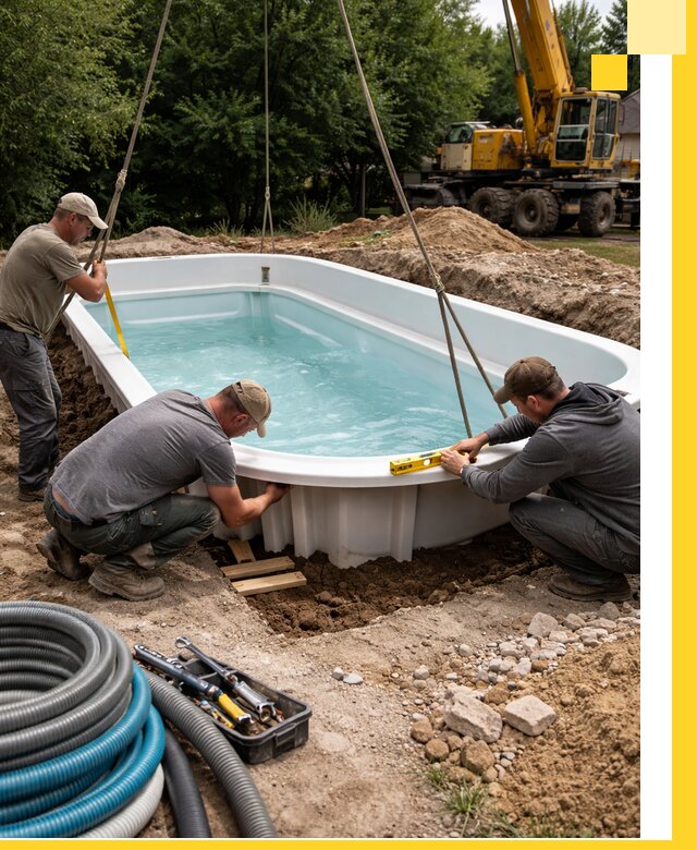 Установка и монтаж композитных бассейнов под ключ в Сальске