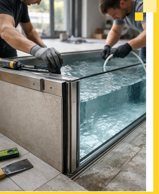 Проектирование и монтаж стеклянных бассейнов в Сальске