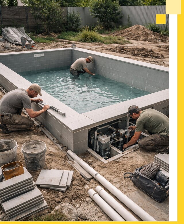 Строительство и монтаж бассейнов для дачи под ключ в Сальске