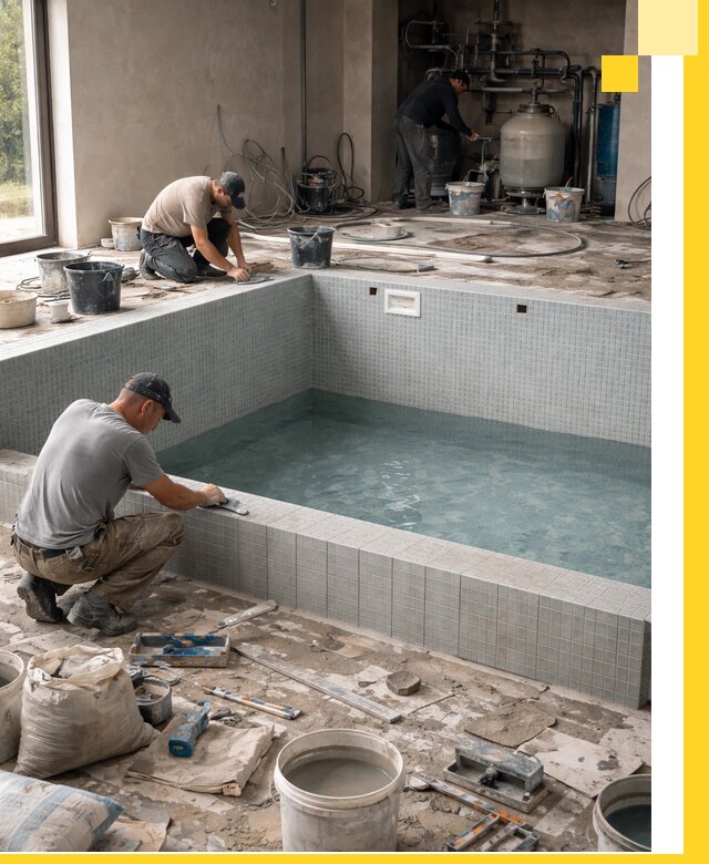 Строительство и монтаж бассейнов в помещении в Сальске