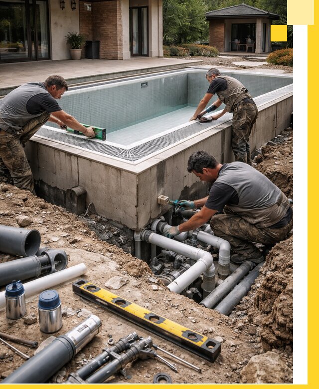 Строительство переливных бассейнов в Сальске под ключ