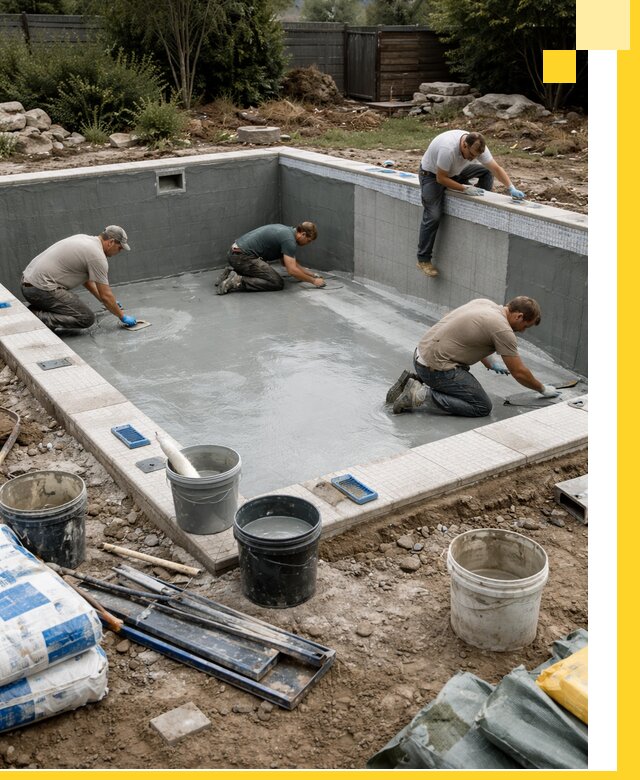 Изготовление и монтаж чаши бассейна под ключ в Сальске