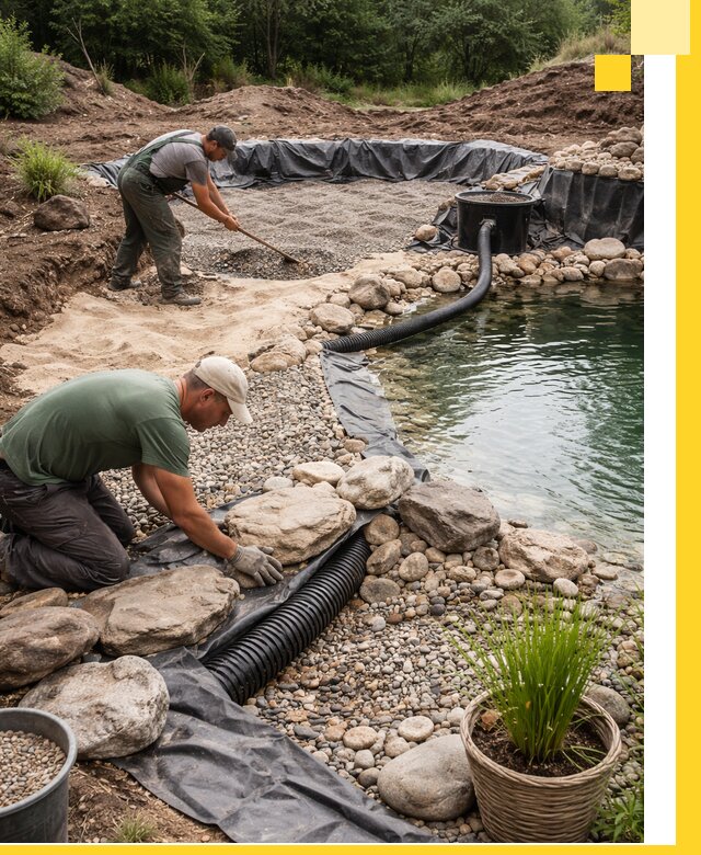Строительство природных бассейнов и озер в Сальске под ключ