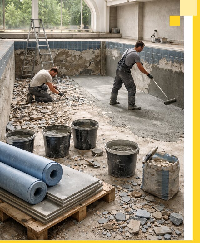 Реконструкция бассейнов в Сальске: ремонт, гидроизоляция