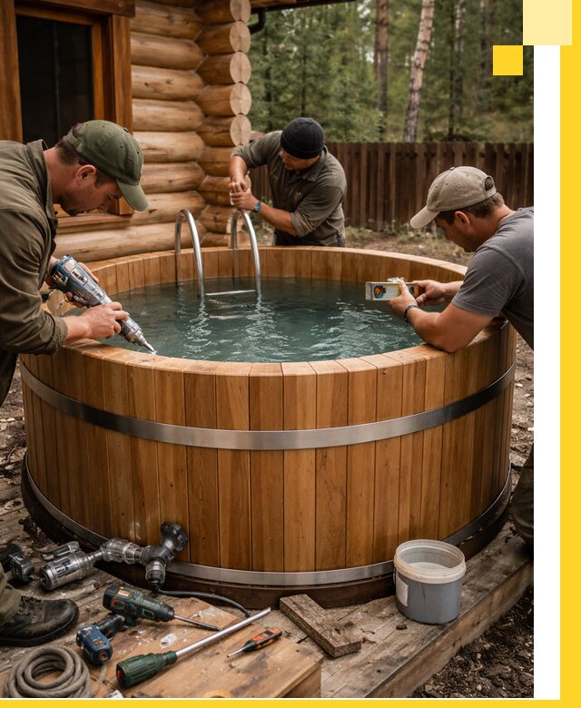 Строительство бань с купелью под ключ и отделкой в Сальске