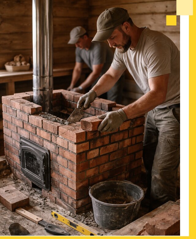 Кирпичные печи для бани под ключ в Сальске, проект и монтаж