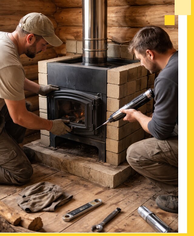 Монтаж и установка печи в бане под ключ с гарантией в Сальске