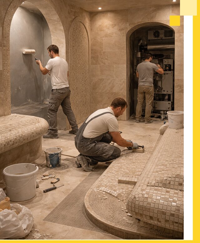 Строительство бани с хамамом и бассейном под ключ в Сальске