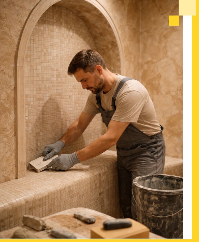 Профессиональная отделка хамамов с мозаикой под ключ в Сальске