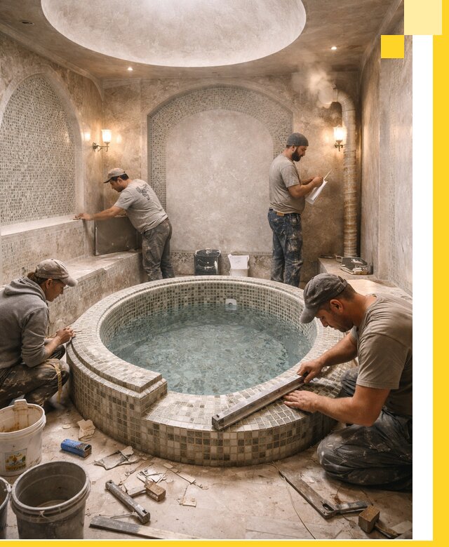 Профессиональное строительство хамама с бассейном в Сальске под ключ