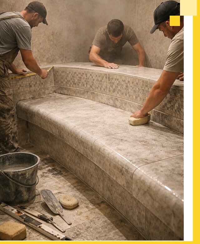 Изготовление и установка сидений для хамама в Сальске