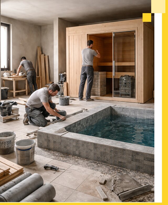 SPA зоны под ключ с бассейном сауной и печью в Сальске